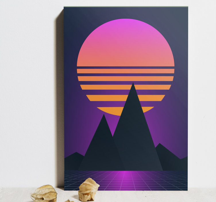 Wandbilder Vintage synthwave-sonnenuntergang - TenStickers