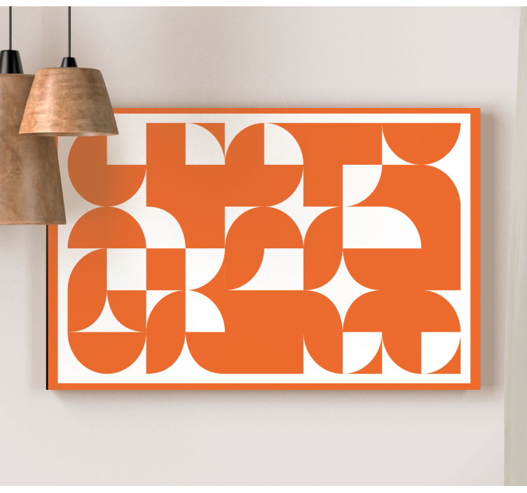 geometrische Wandbilder Orange abstraktes kunstmuster - TenStickers