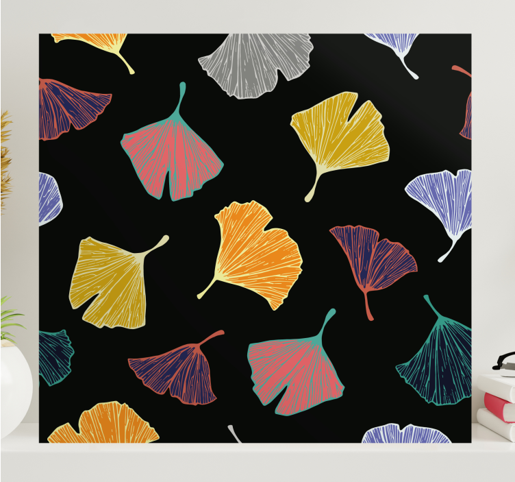 Leinwandbild ginkgo blatt illustrationen - TenStickers