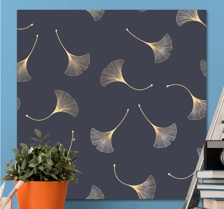 Leinwandbild ginkgo blattmuster - TenStickers