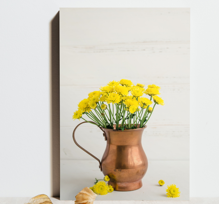Leinwandbild golden blumenarrangement - TenStickers