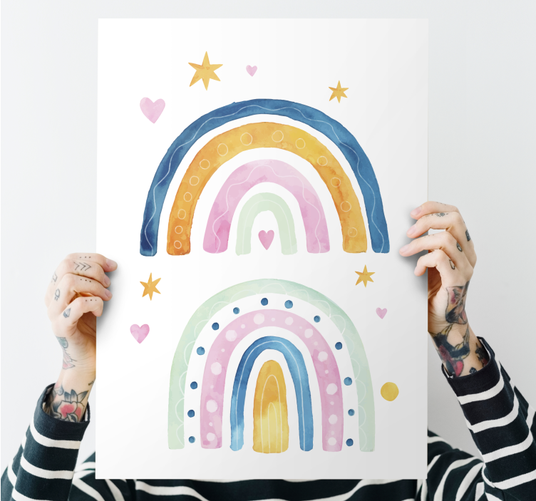Leinwandbild kinder buntes regenbogenarrangement - TenStickers