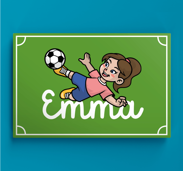 Leinwandbild personalisiert Fußballspielerin mit Namen - TenStickers