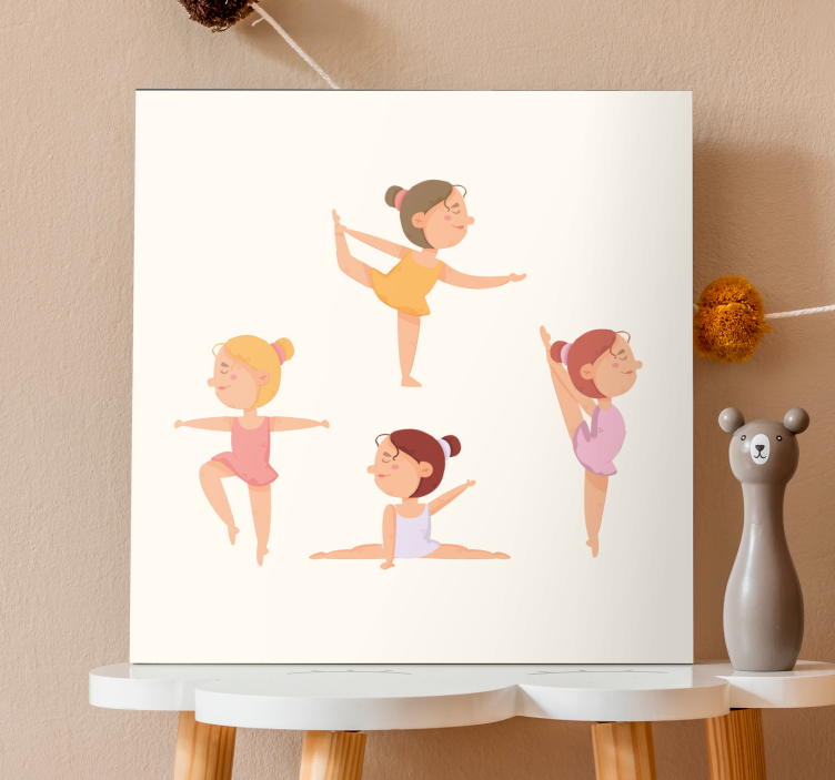 Leinwandbild kinder tanzende ballerinas - TenStickers