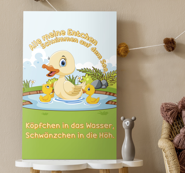 Leinwandbild Kinderzimmer Alle meine Entchen - TenStickers