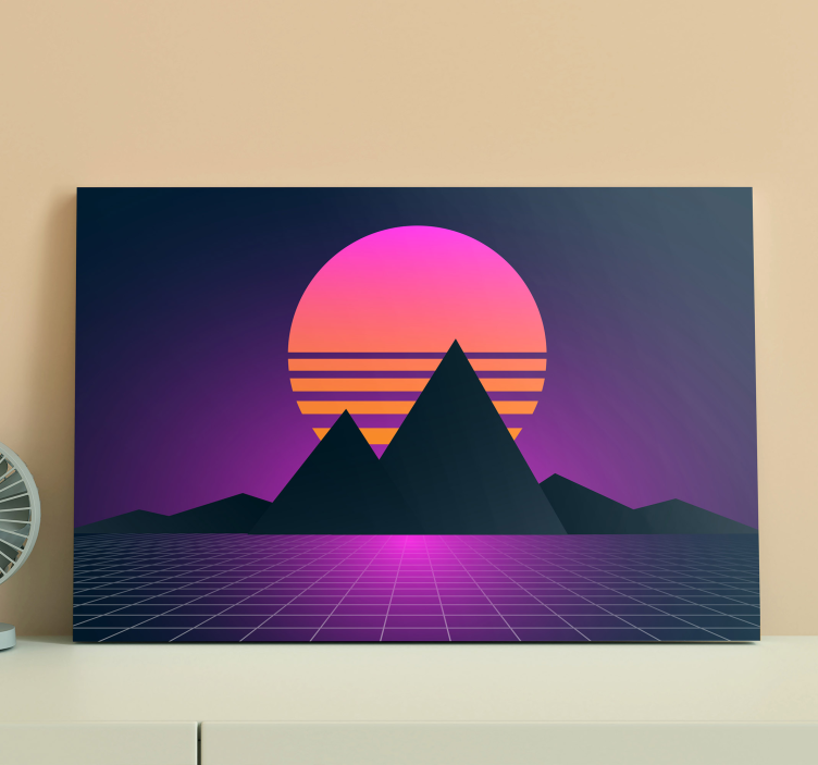 Wandbild Wohnzimmer sonnige retro Wüstenlandschaft - TenStickers