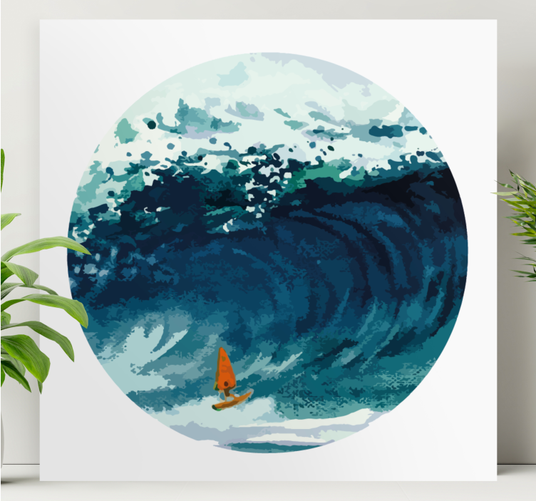 Leinwandbild meer surfer auf der welle - TenStickers