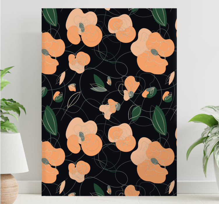 Leinwandbild mit elegantem blumenmuster - TenStickers