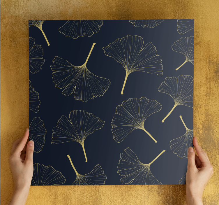 Leinwandbild mit ginkgo-blatt-muster - TenStickers