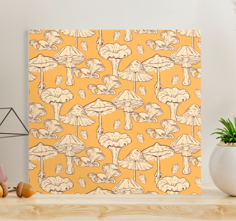 Leinwandbild mit pilzmuster gestaltung - TenStickers