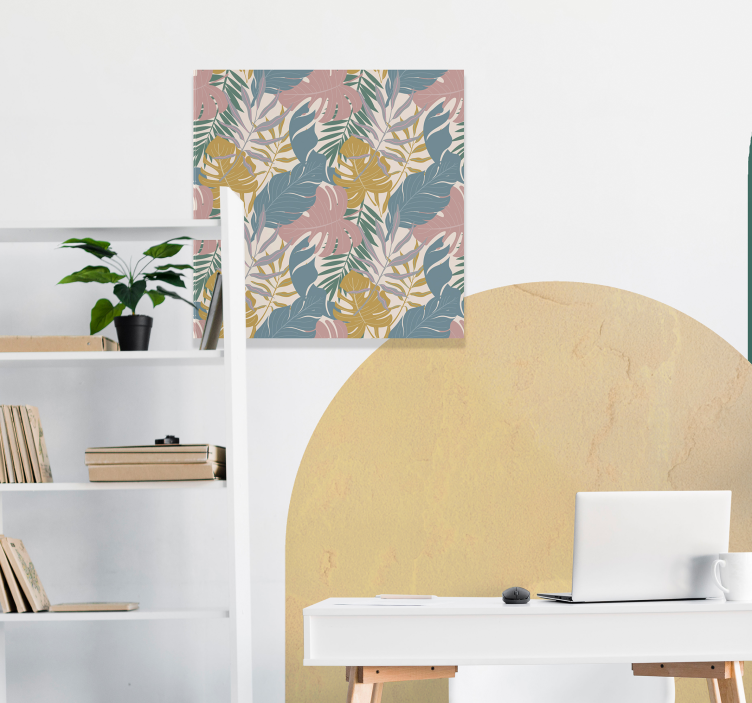 Leinwandbild mit tropischen blattmustern - TenStickers