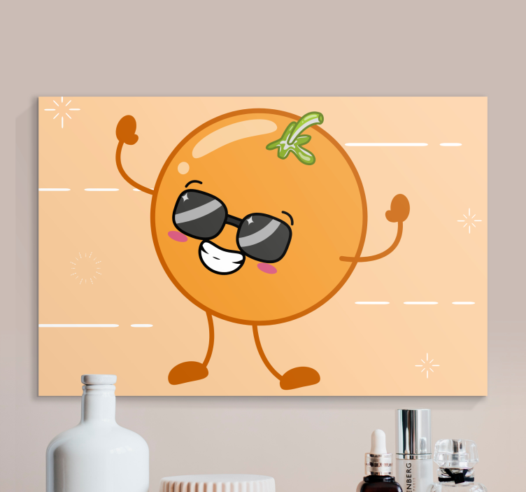Leinwandbild obst fröhliche orangengestalt - TenStickers
