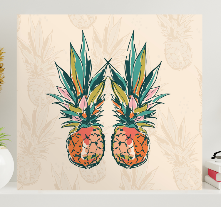 Leinwandbild obst tropisches ananas duo - TenStickers