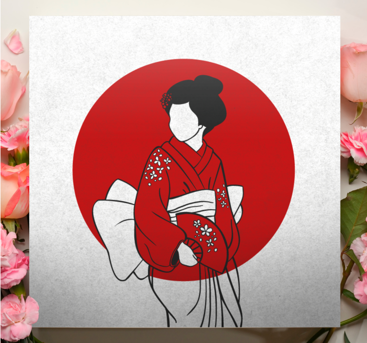 Leinwandbild oriental kimono eleganz - TenStickers