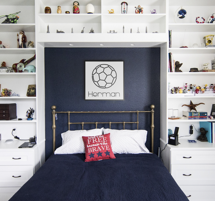 Leinwandbild Bild Fußball mit Namen - TenStickers