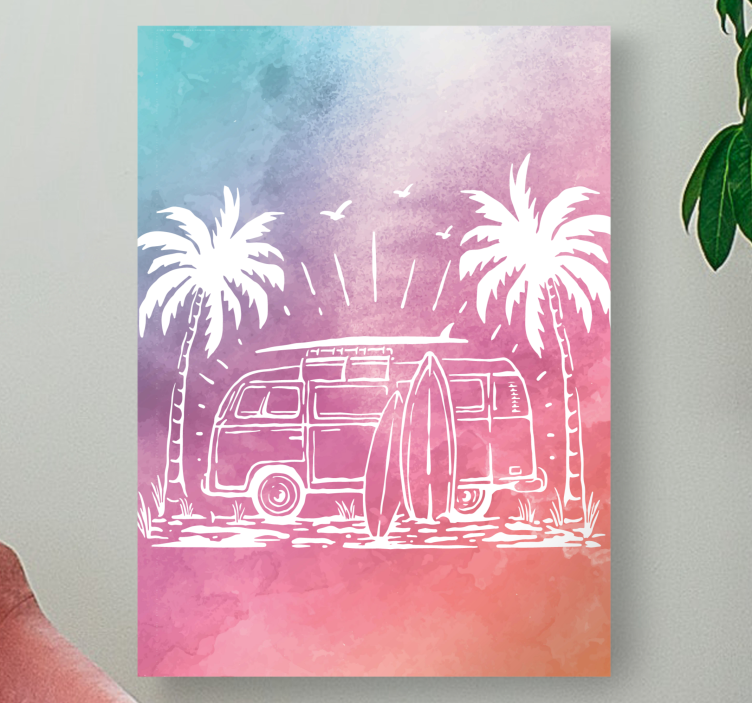 Leinwandbild retro surf van - TenStickers