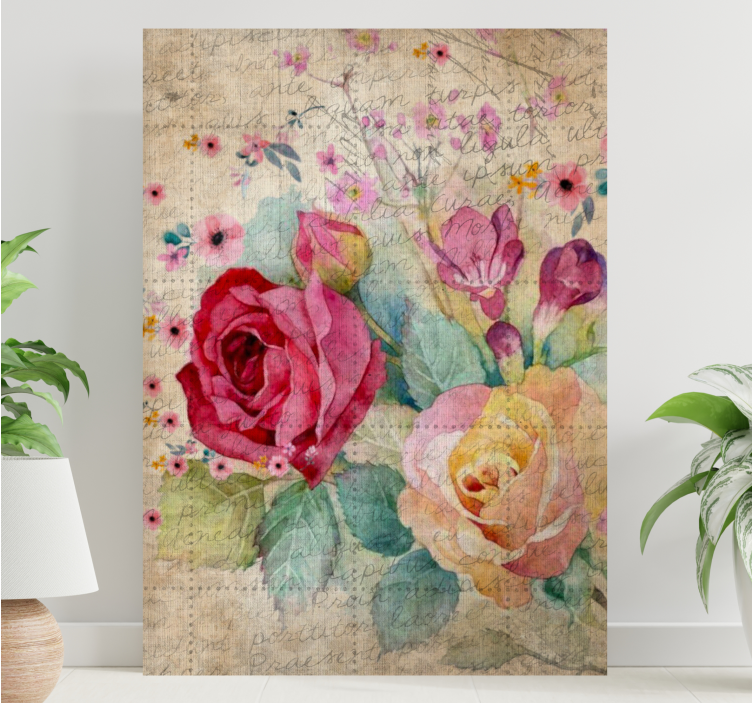 Leinwandbild romantisches rosenarrangement - TenStickers
