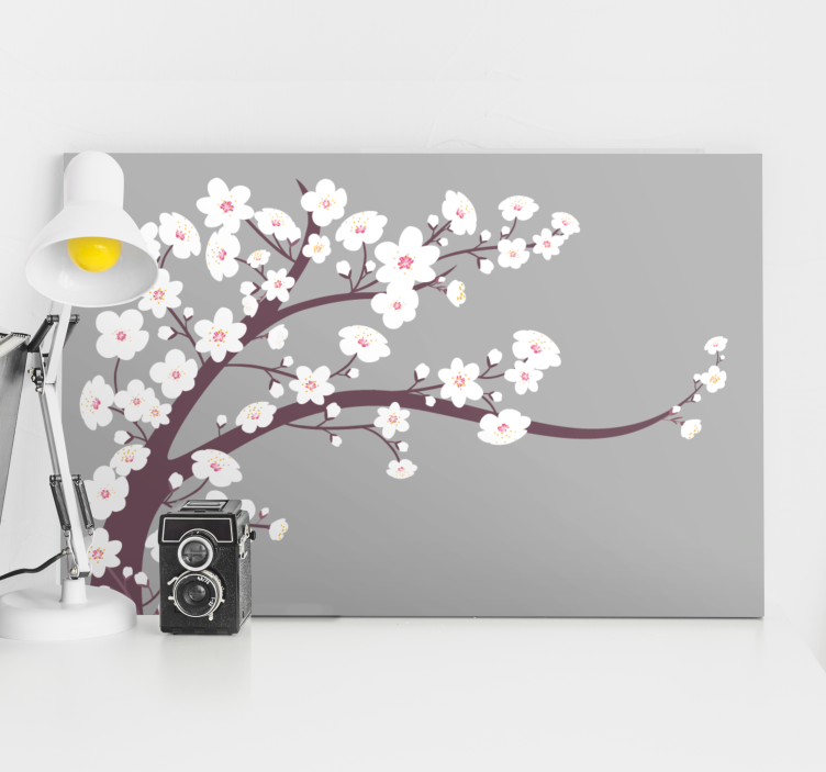 Leinwandbild sakura-blütenzweig - TenStickers