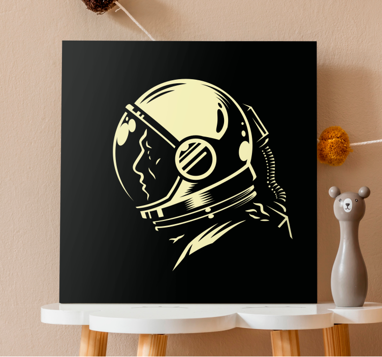 Wandbild Schlafzimmer Vintage monochromer kosmonaut - TenStickers
