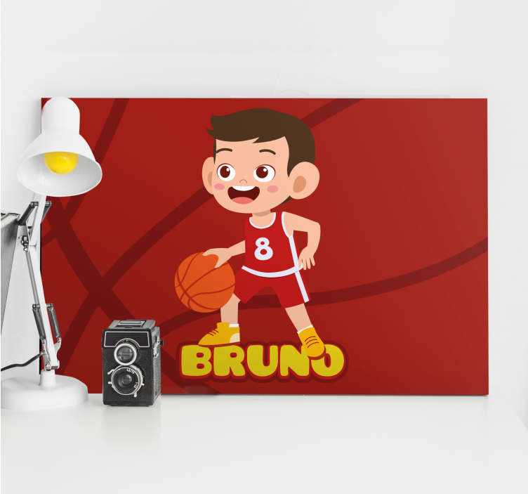 Leinwandbild sport fröhlicher basketballspieler - TenStickers