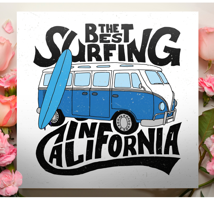 Leinwandbild sport surfen california van - TenStickers