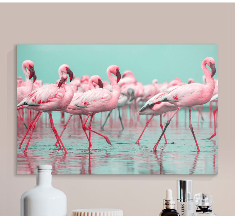 Wandbild Tier flamingo-treffen - TenStickers