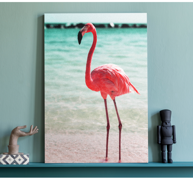 Leinwandbild vogel elegante flamingo-haltung - TenStickers