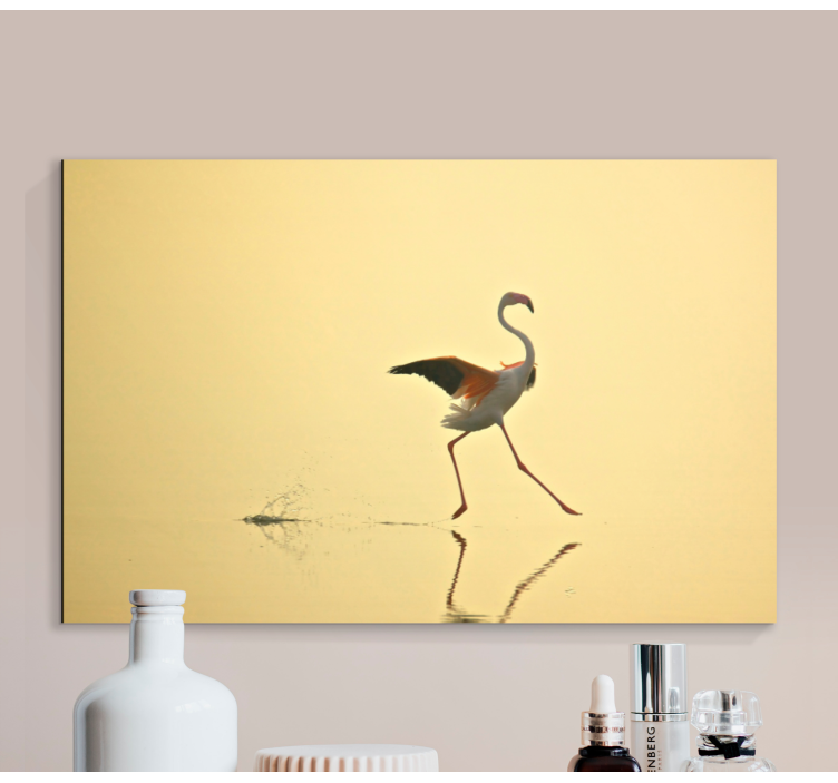 Leinwandbild vogel eleganter flamingo tanz - TenStickers