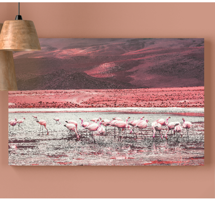 Leinwandbild vogel flamingos am wasser - TenStickers