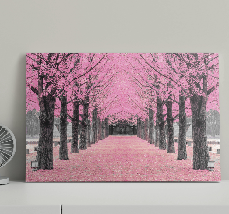 Leinwandbild Flur Rosa bäume wald - TenStickers