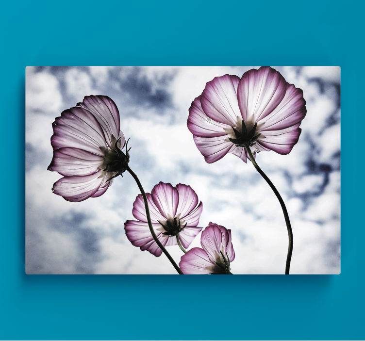 Leinwandbild Blumen in der silhouette - TenStickers