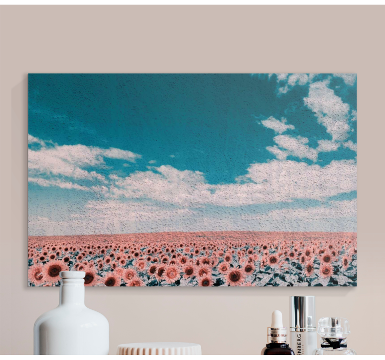 Leinwandbild sonnenblumenfeld horizont - TenStickers