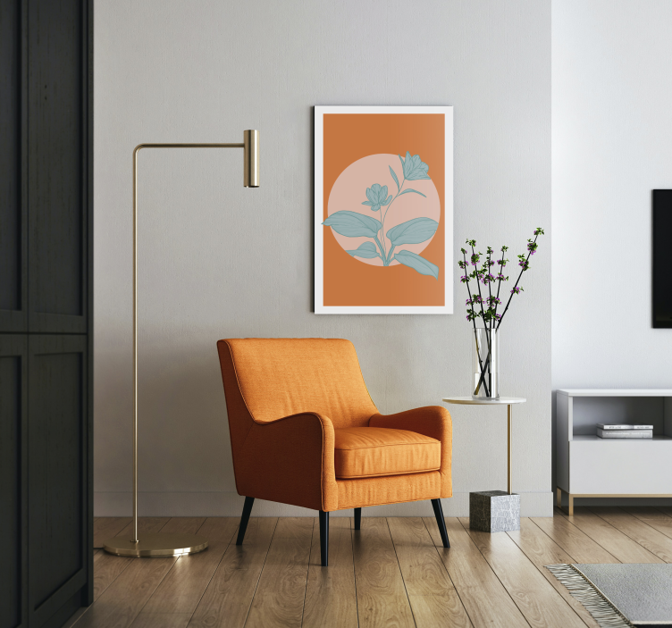 Leinwandbild orange stilisierte illustration - TenStickers