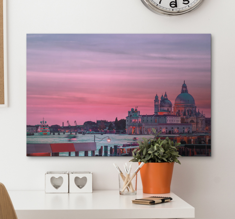 Leinwandbild venezianische sonnenuntergangssilhouette - TenStickers