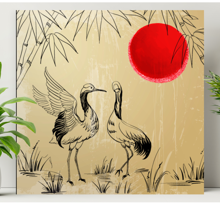 Mandala wandbilder mit kranichen und sonne - TenStickers