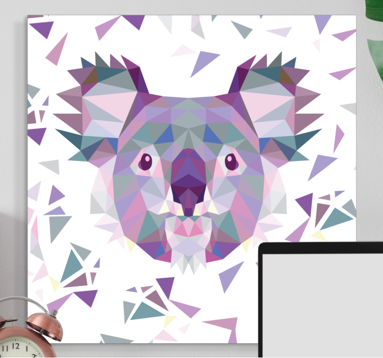 Pferde leinwand geometrisches koala gesicht - TenStickers