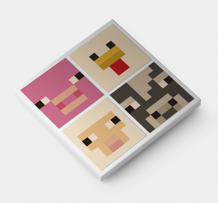 Leinwandbilder pixel Kunst Tiergesichter - TenStickers