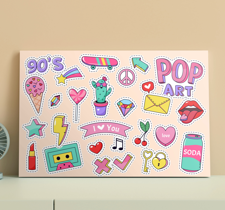 Leinwandbild abstrakt retro pop sticker - TenStickers