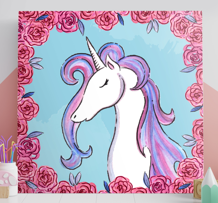Einhorn Wandbild Unicornios tonos lila - TenStickers