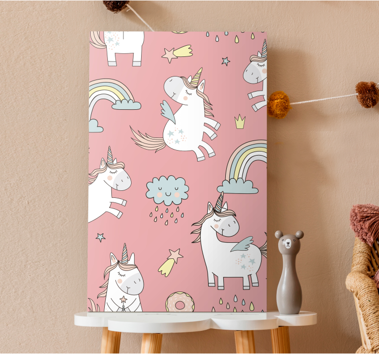 Einhorn Wandbild verspieltes Einhorn-Muster - TenStickers