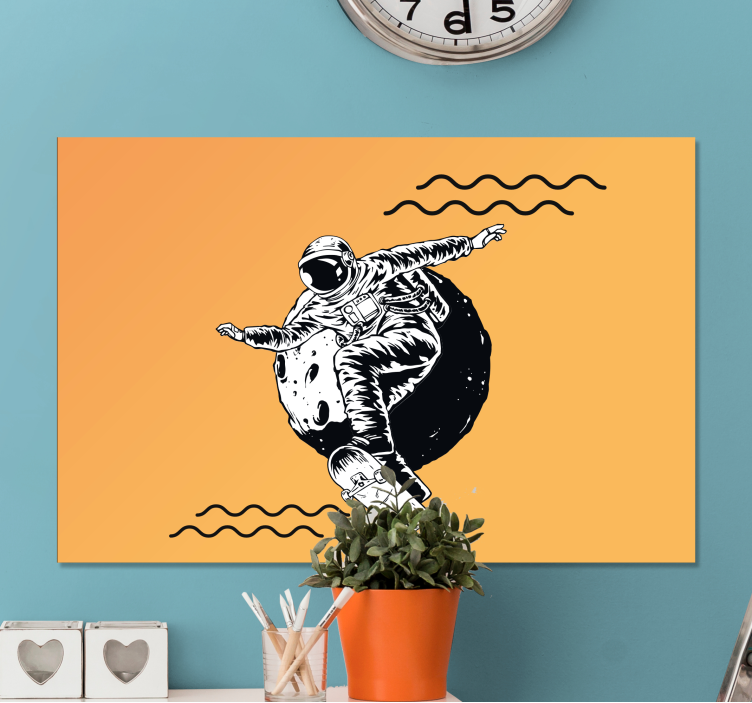 Wandbild gaming cosmonaut skateboarder - TenStickers