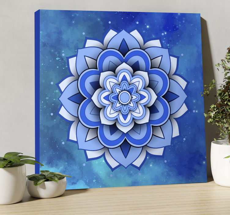 Mandala Wandbilder Mandala blumenblau - TenStickers