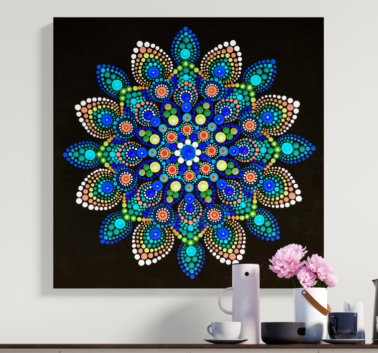 Mandala Wandbilder Mandala bunte punkte - TenStickers