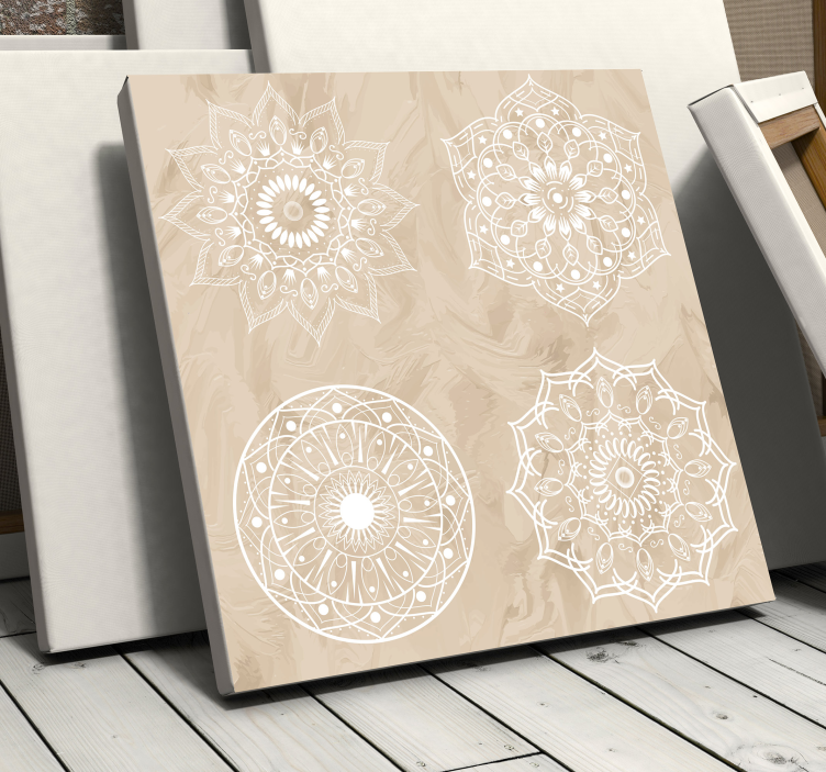 Mandala Wandbilder Vier beige mandalas - TenStickers