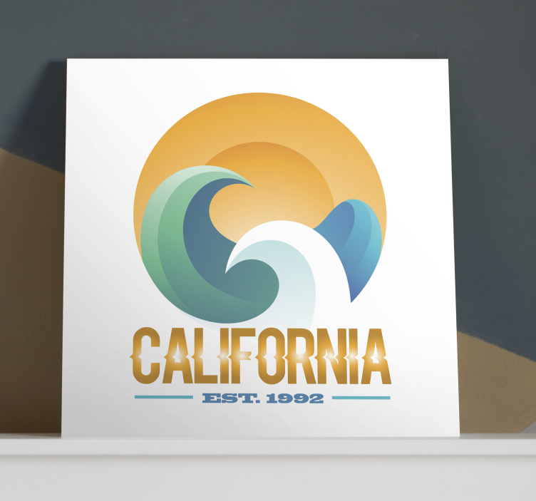 Leinwandbild Meer kalifornien surf-emblem - TenStickers