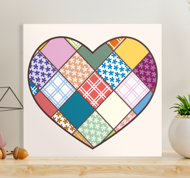 Wandbild motivation herz-patchwork-design - TenStickers