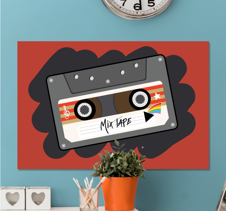 Wandbild musik im retro mixtape design - TenStickers