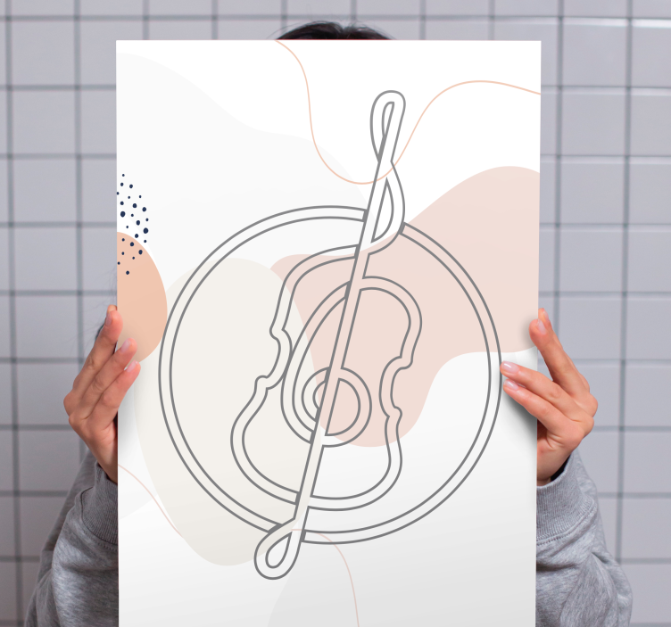 Wandbild musik umriss von musikinstrumenten - TenStickers