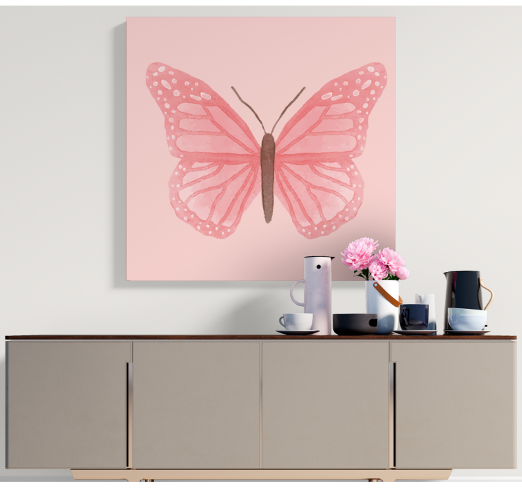Wandbild schmetterling zart rosa butterfly - TenStickers