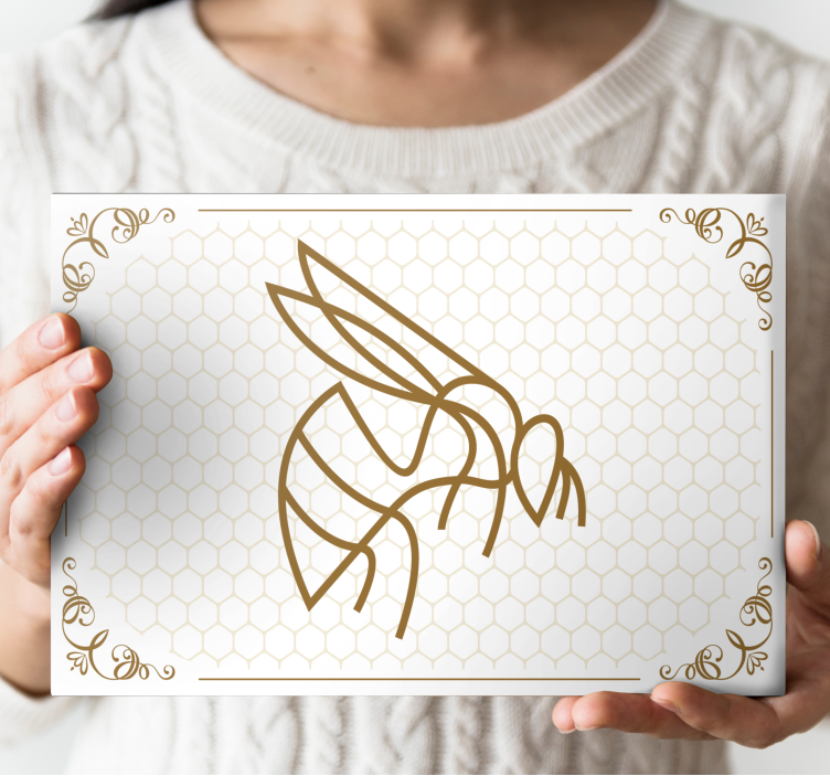 Wandbild tier biene mit honigwabe - TenStickers